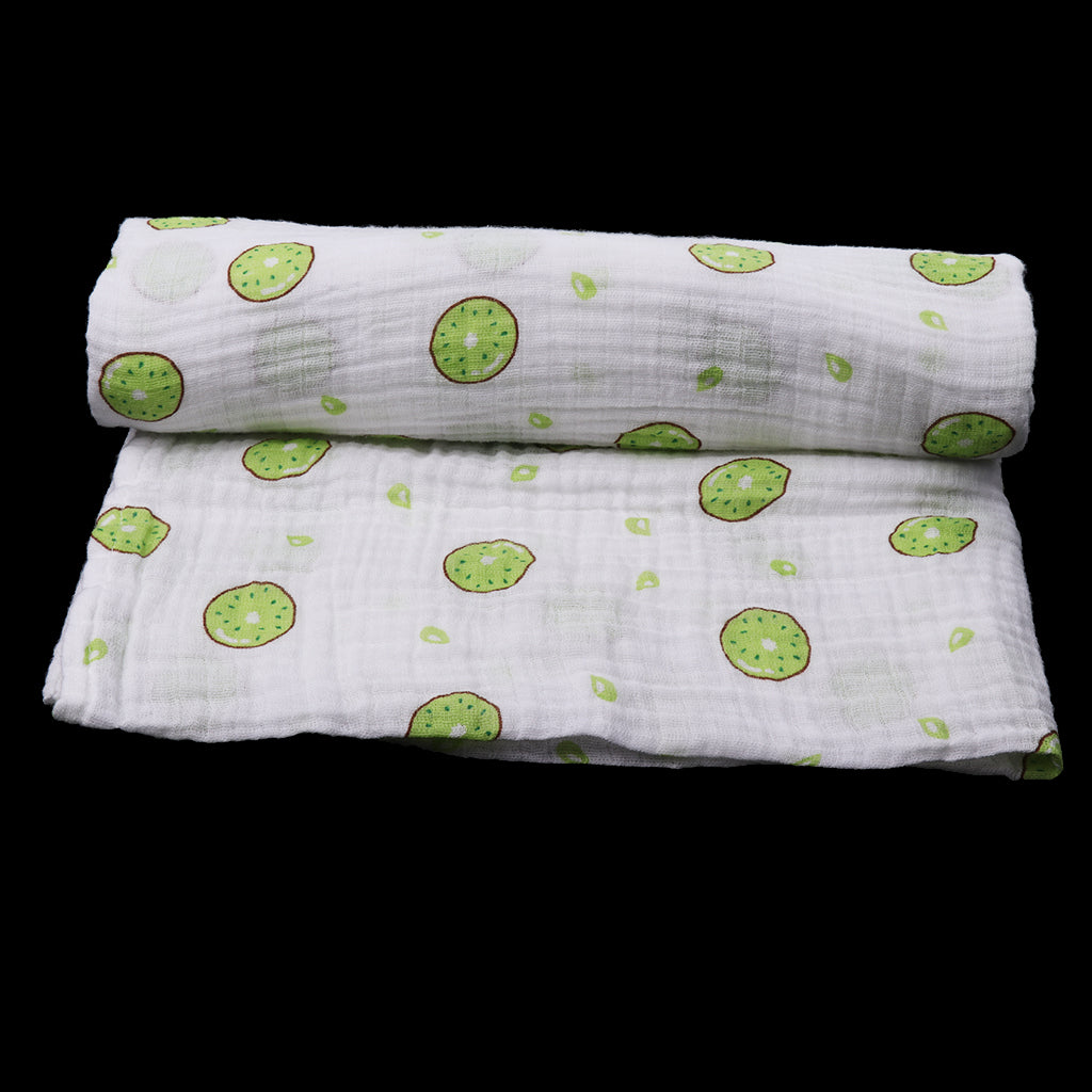 Baby Swaddling Blanket Soft Muslin Cotton Swaddle Towel Kiwi