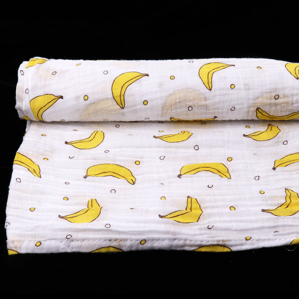 Baby Swaddling Blanket Soft Muslin Cotton Swaddle Towel Banana