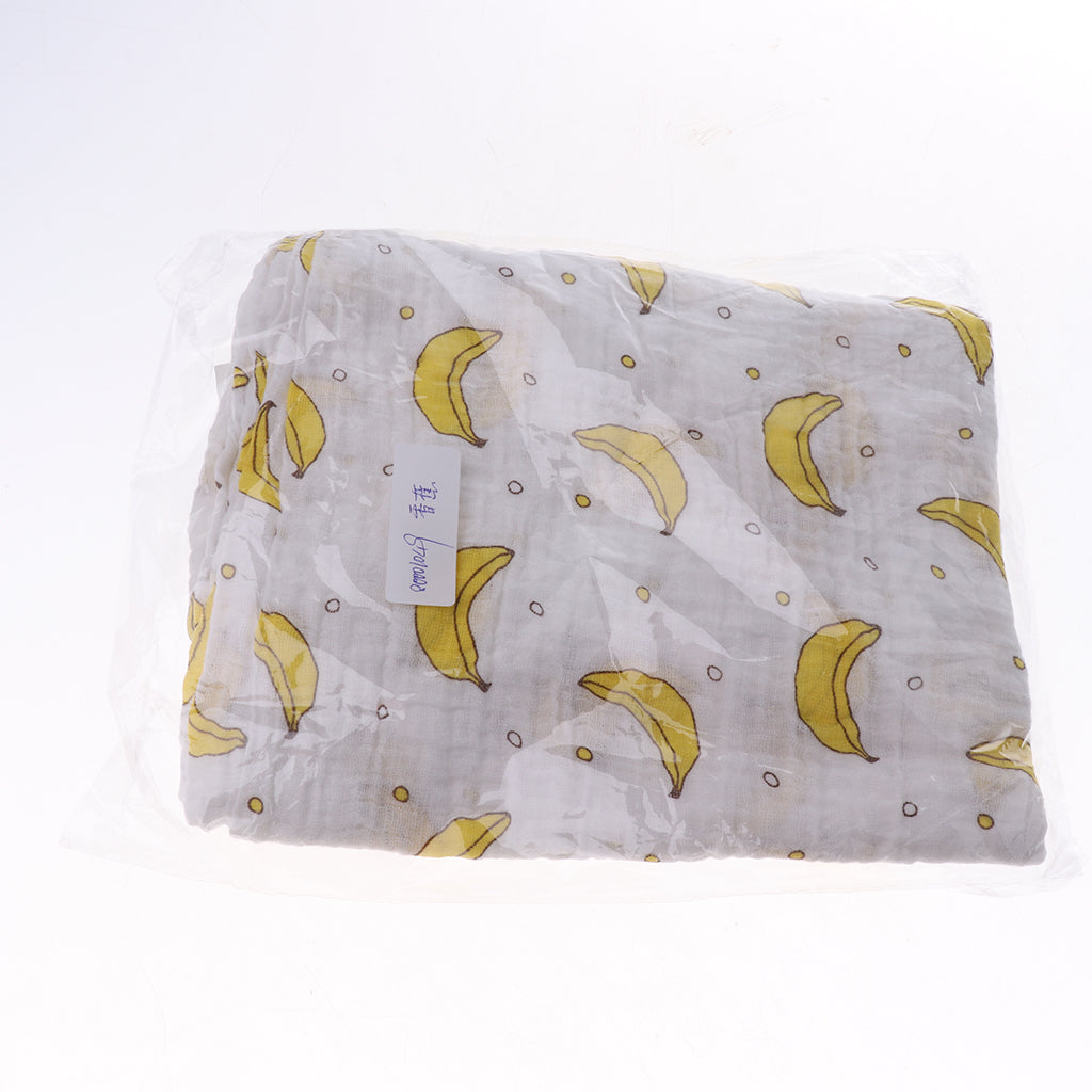 Baby Swaddling Blanket Soft Muslin Cotton Swaddle Towel Banana