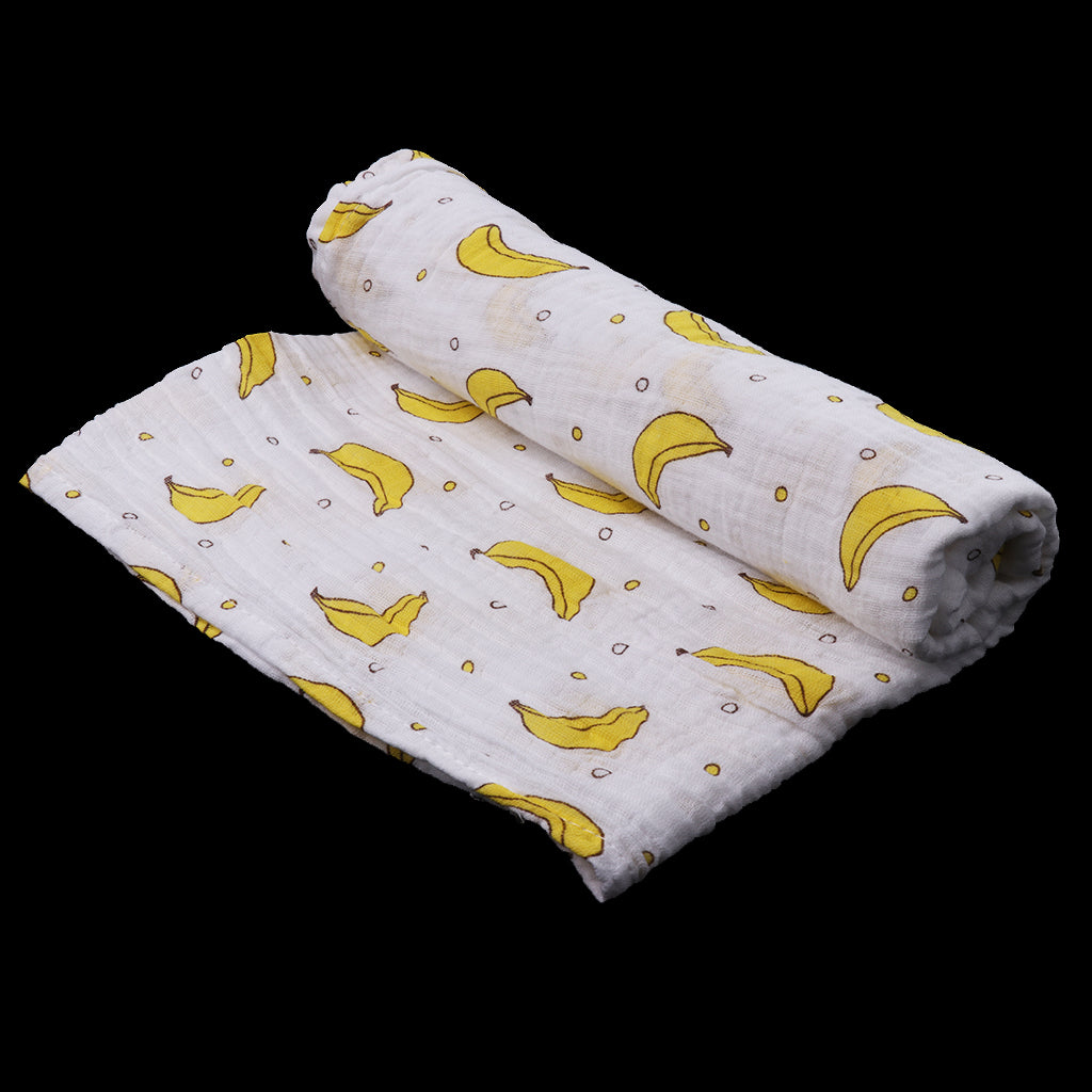 Baby Swaddling Blanket Soft Muslin Cotton Swaddle Towel Banana