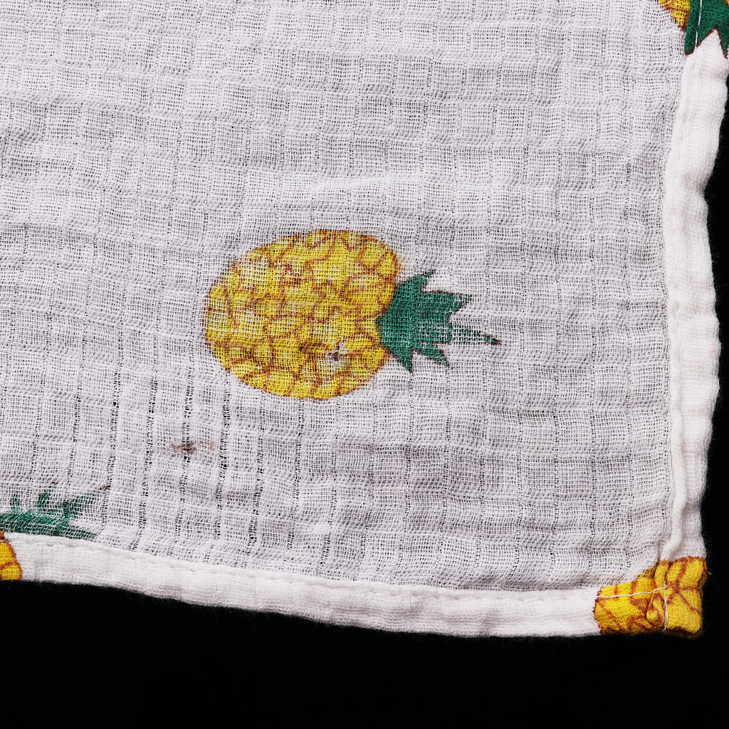 Baby Swaddling Blanket Soft Muslin Cotton Swaddle Towel Yellow Pineapple