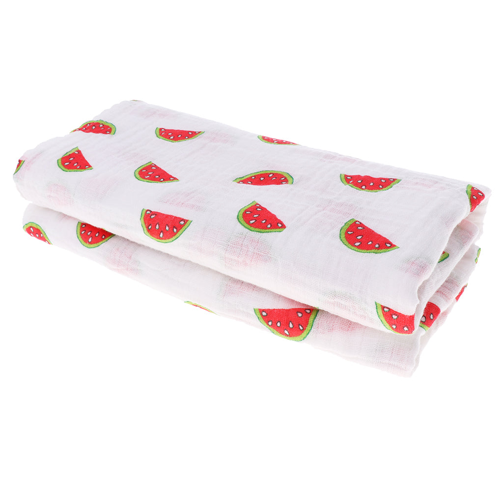 Baby Swaddling Blanket Soft Muslin Cotton Swaddle Towel Watermelon