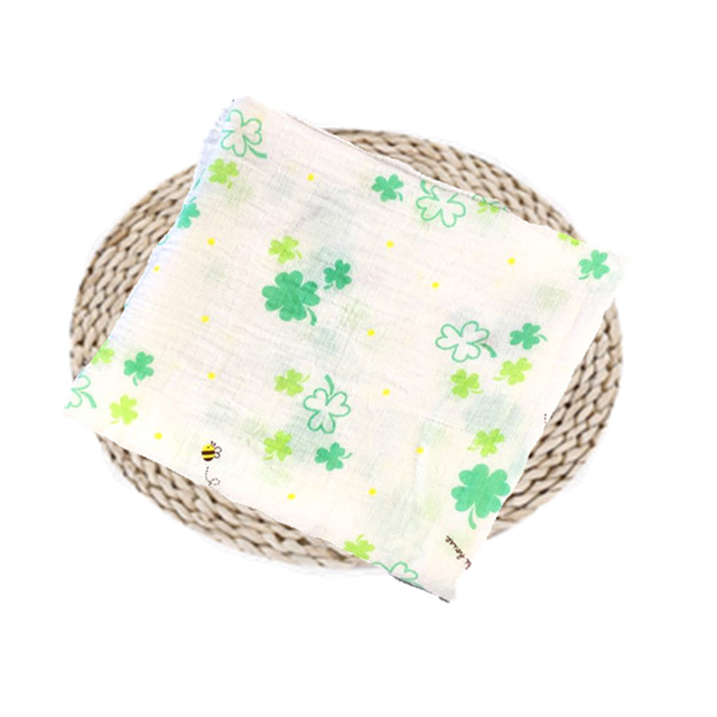 Baby Swaddling Blanket Soft Muslin Cotton Swaddle Towel Lucky Clover