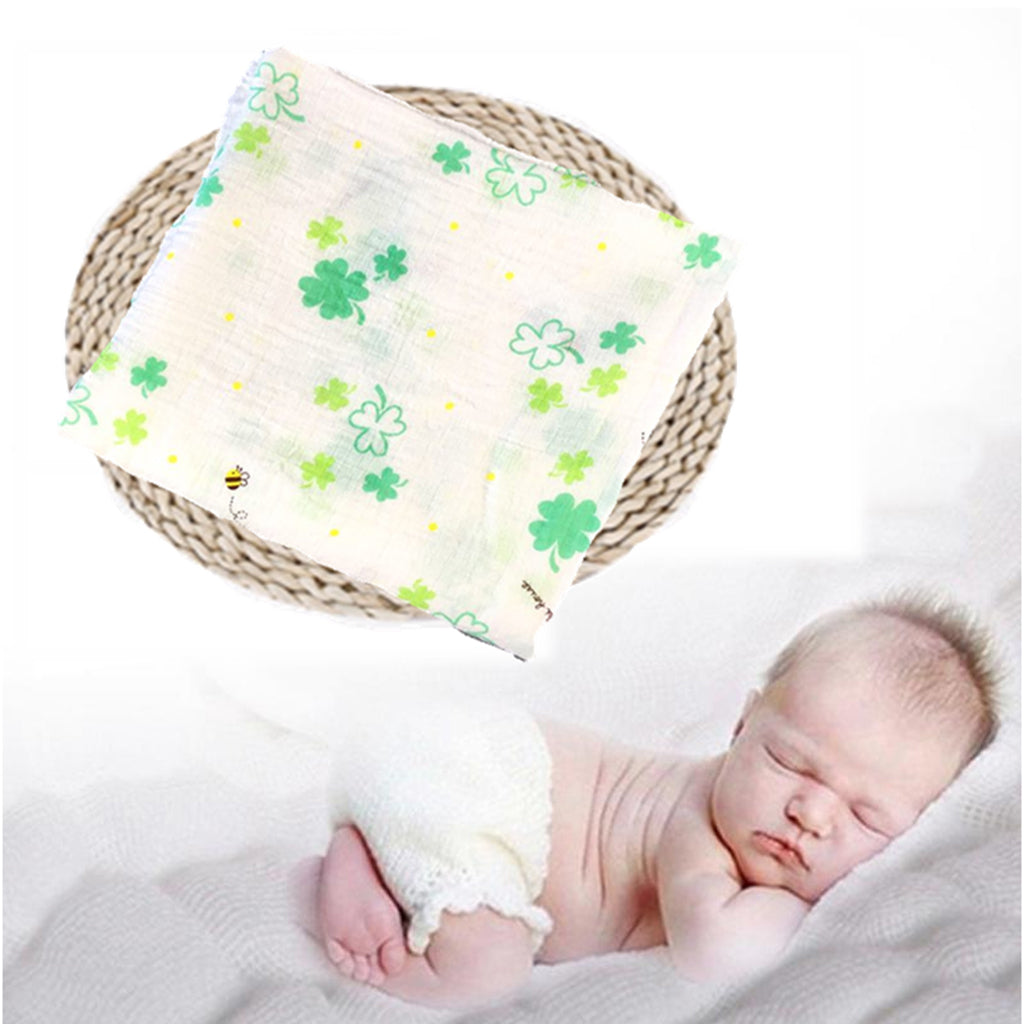 Baby Swaddling Blanket Soft Muslin Cotton Swaddle Towel Lucky Clover