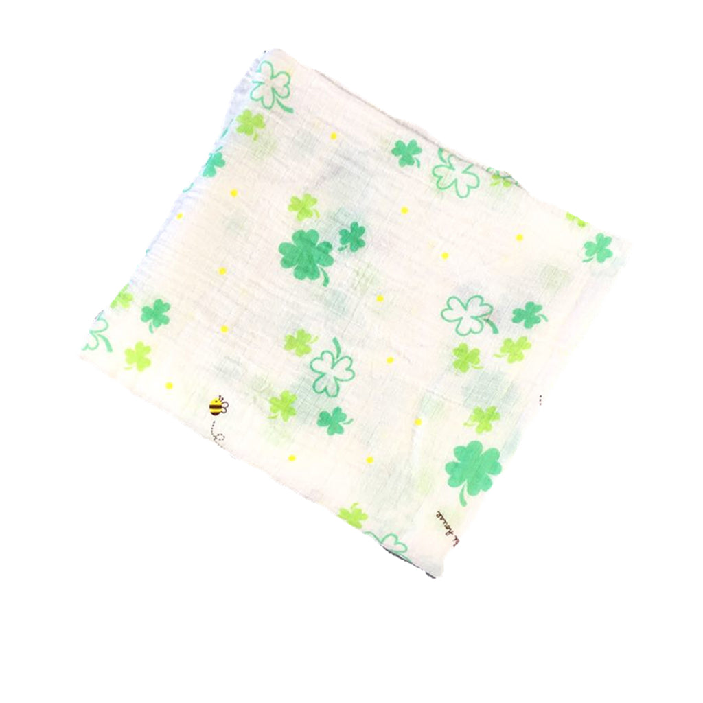 Baby Swaddling Blanket Soft Muslin Cotton Swaddle Towel Lucky Clover