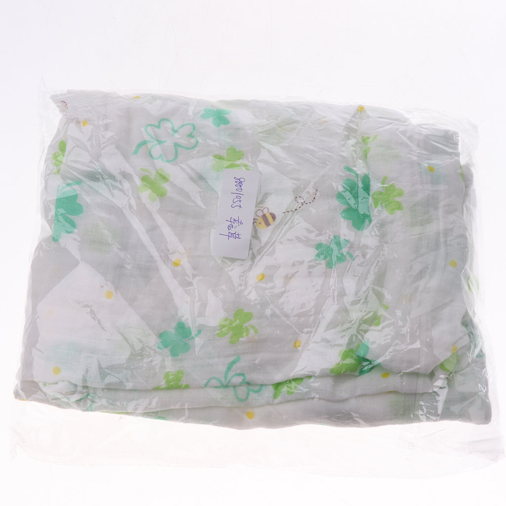 Baby Swaddling Blanket Soft Muslin Cotton Swaddle Towel Lucky Clover