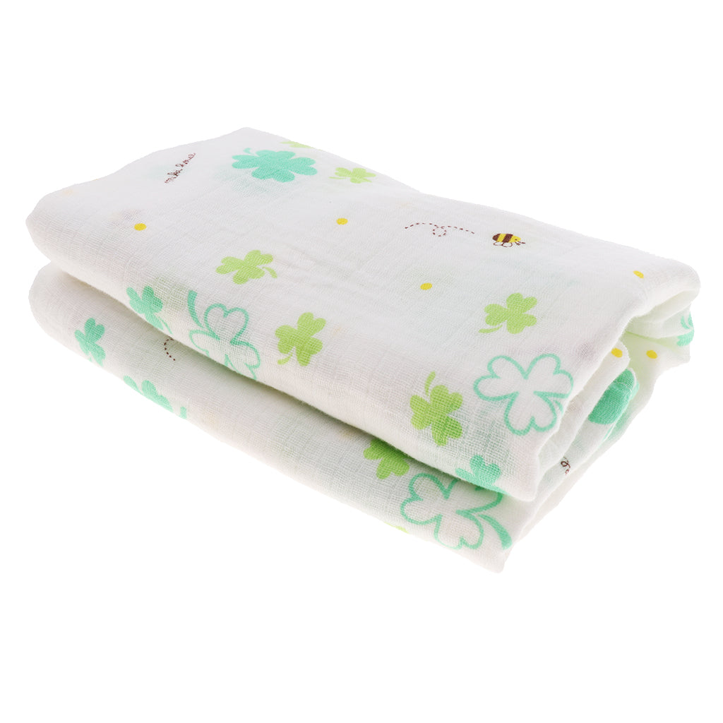 Baby Swaddling Blanket Soft Muslin Cotton Swaddle Towel Lucky Clover