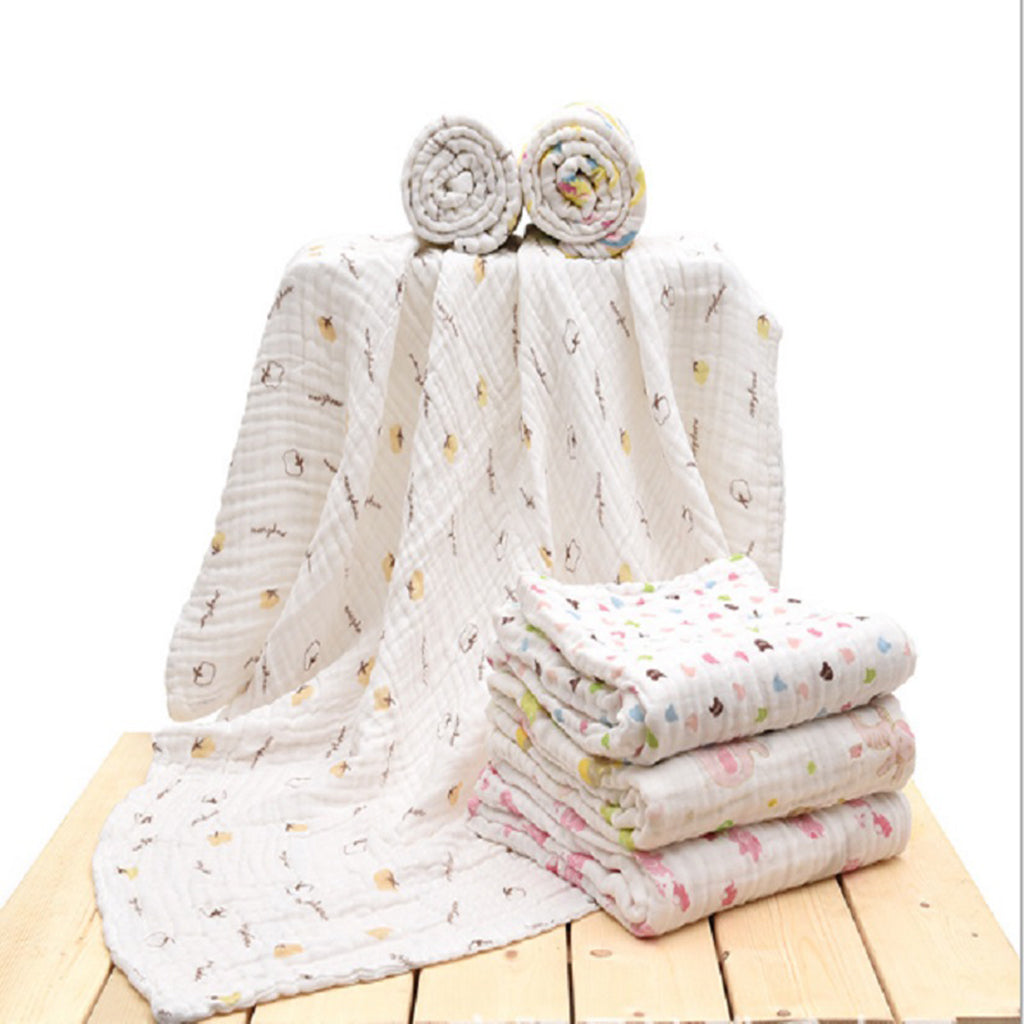 Baby Cotton Gauze Wrap Towel Infant Swaddle Blankets Color elephant