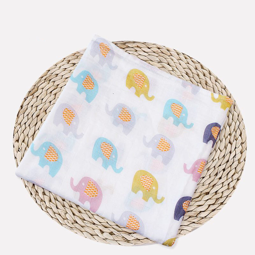 Baby Cotton Gauze Wrap Towel Infant Swaddle Blankets Color elephant