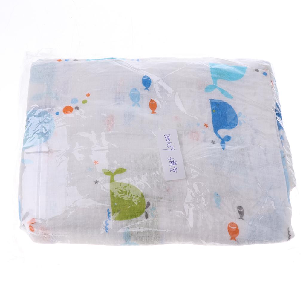 Baby Cotton Gauze Wrap Towel Infant Swaddle Blankets Little whale