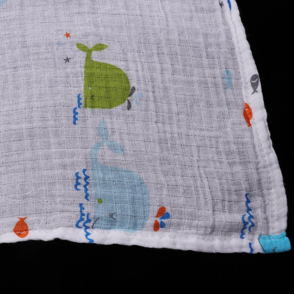 Baby Cotton Gauze Wrap Towel Infant Swaddle Blankets Little whale