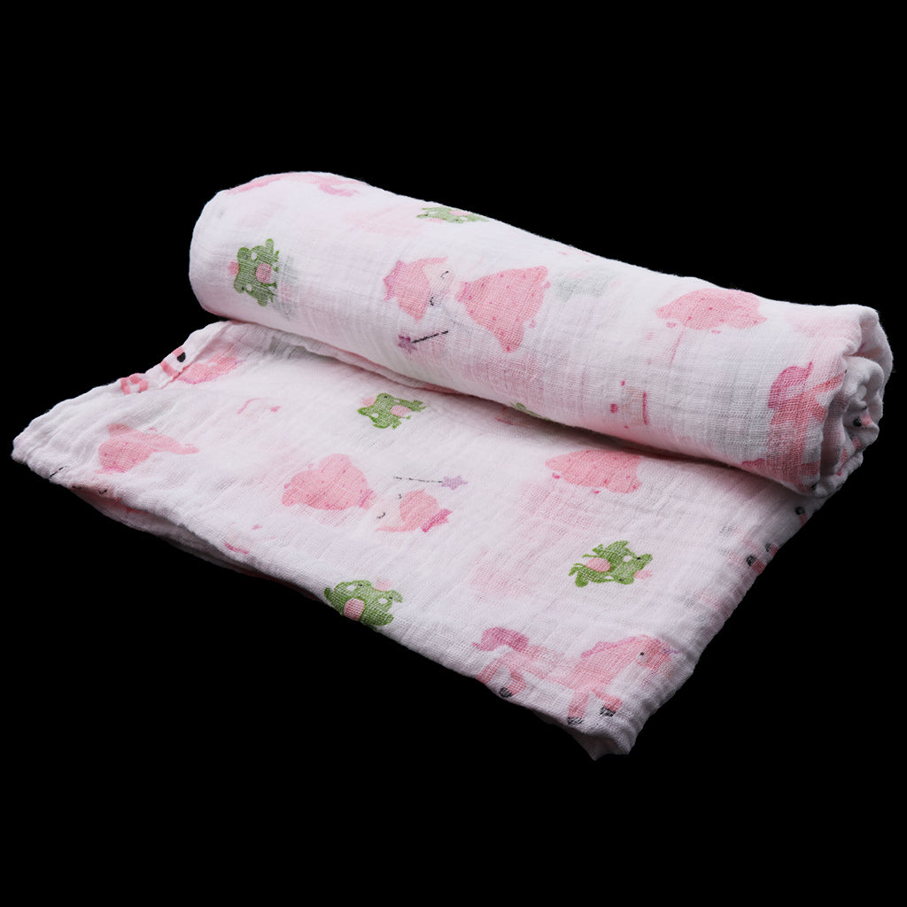 Baby Cotton Gauze Wrap Towel Infant Swaddle Blankets Frog Unicorn