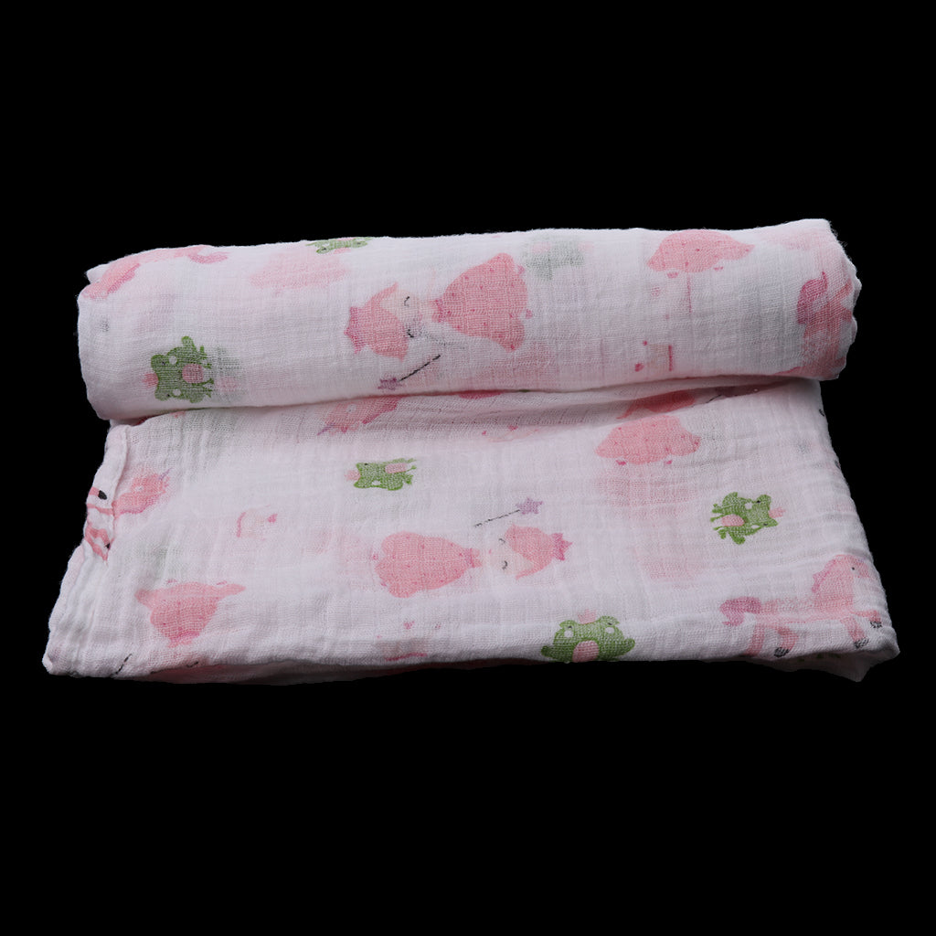 Baby Cotton Gauze Wrap Towel Infant Swaddle Blankets Frog Unicorn