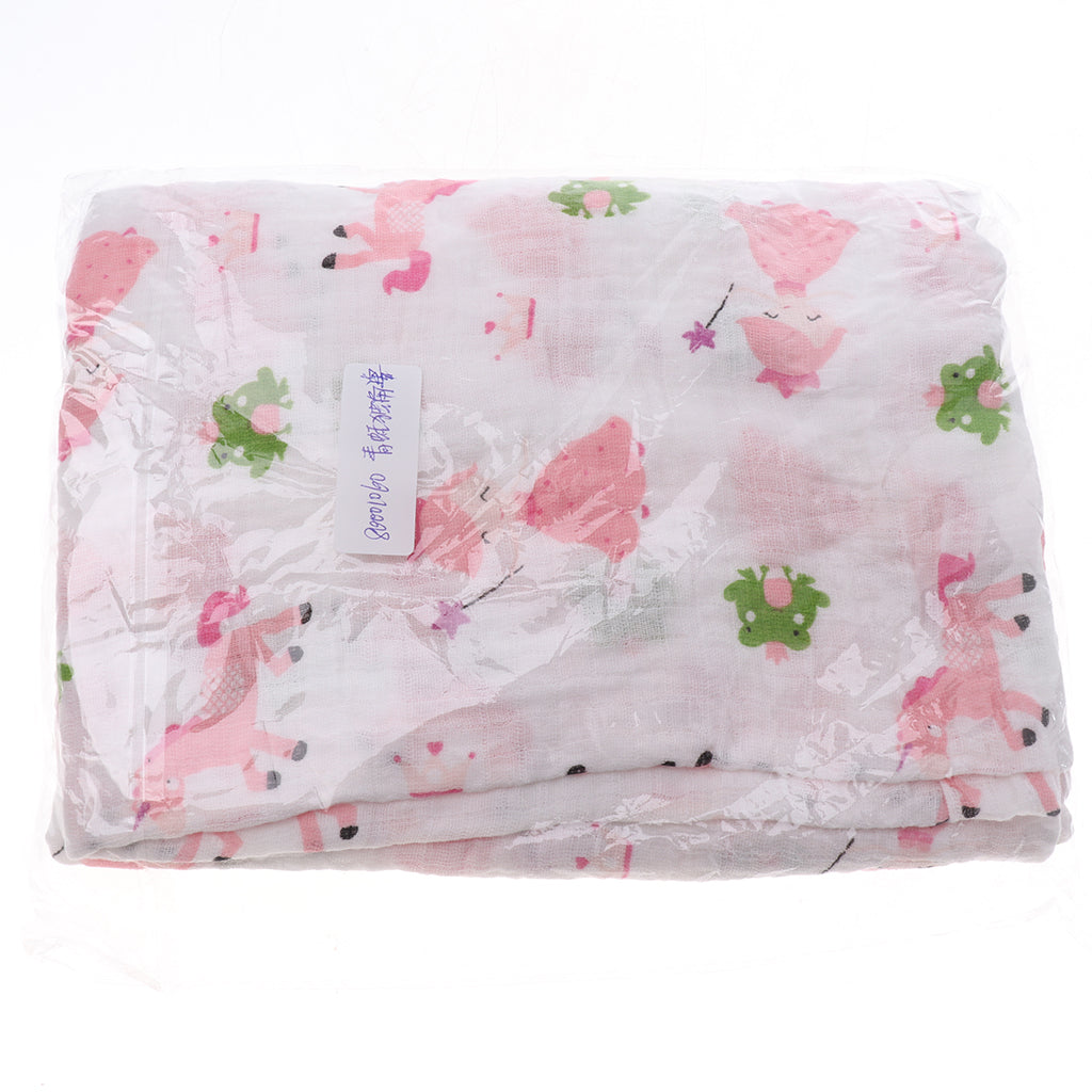 Baby Cotton Gauze Wrap Towel Infant Swaddle Blankets Frog Unicorn