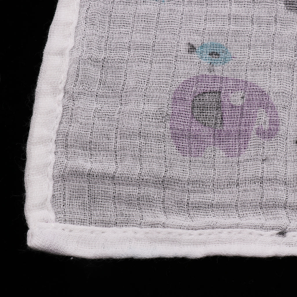 Baby Cotton Gauze Wrap Towel Infant Swaddle Blankets Purple Elephant