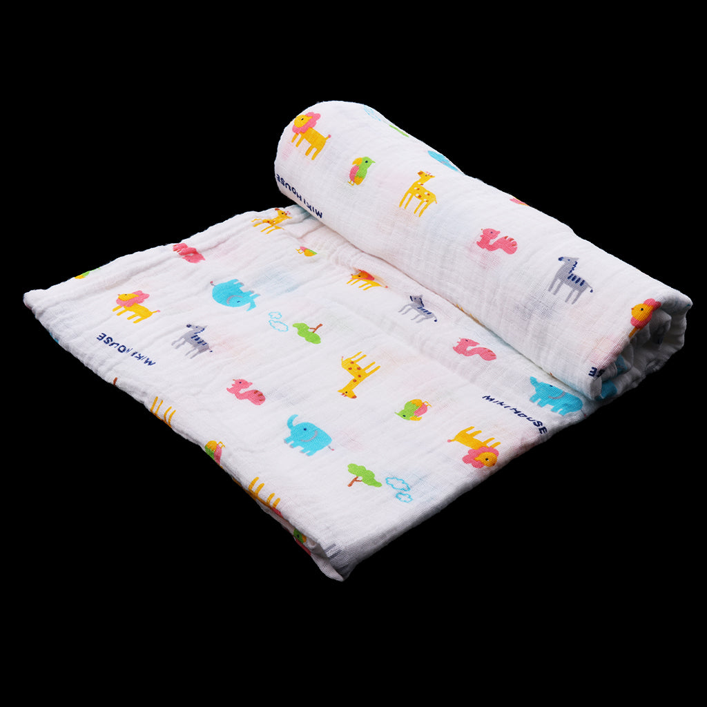 Baby Cotton Gauze Wrap Towel Infant Swaddle Blankets Zoo