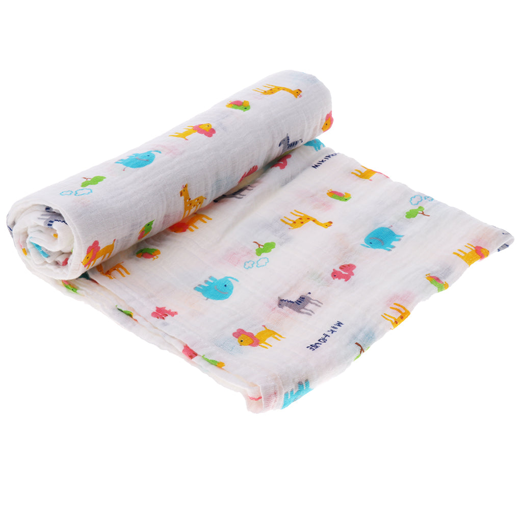 Baby Cotton Gauze Wrap Towel Infant Swaddle Blankets Zoo