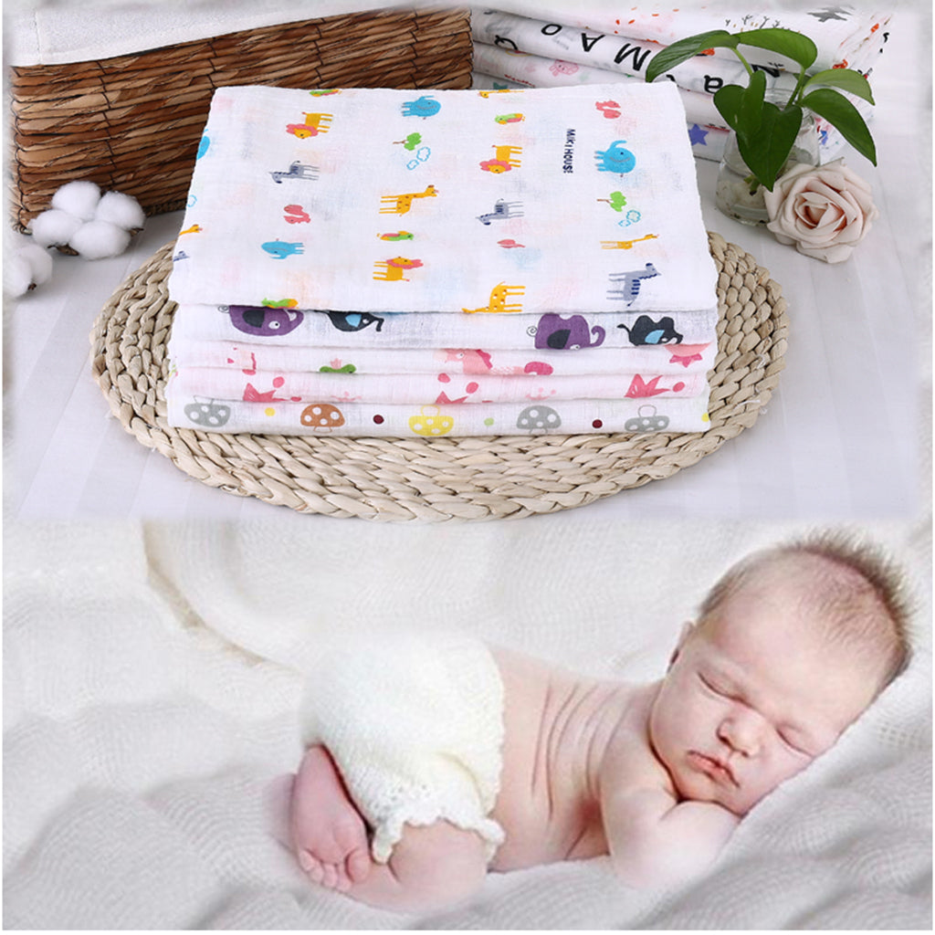 Baby Cotton Gauze Wrap Towel Infant Swaddle Blankets Zoo