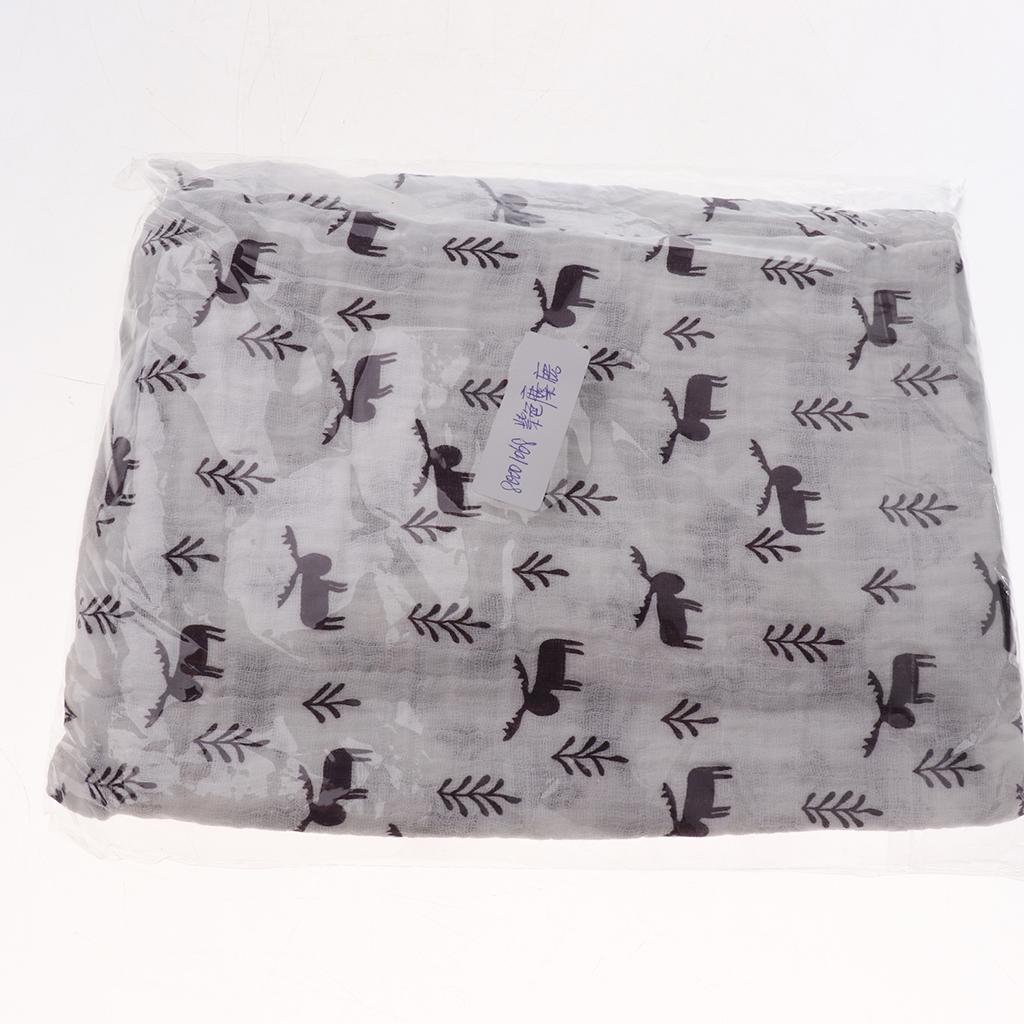 Baby Cotton Gauze Multi-purpose Towel Wrap Blanket Purple Elk