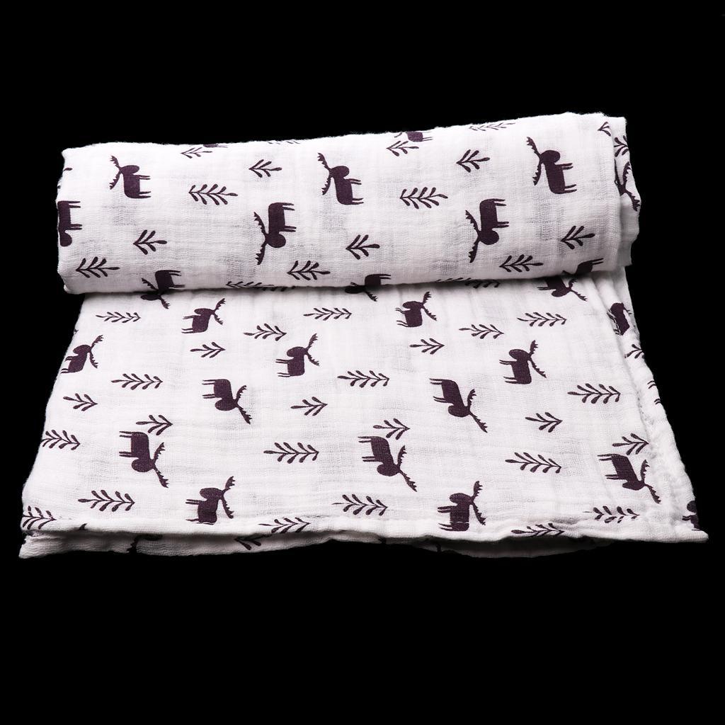 Baby Cotton Gauze Multi-purpose Towel Wrap Blanket Purple Elk