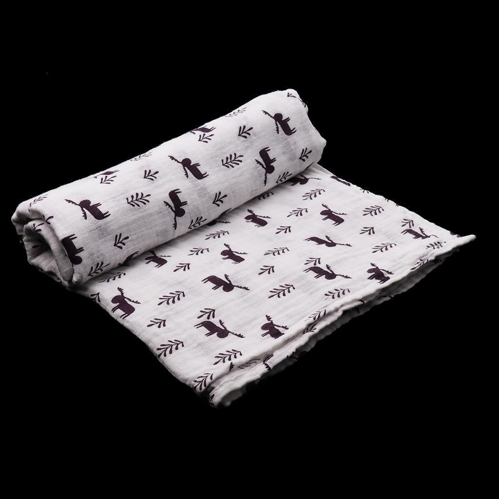 Baby Cotton Gauze Multi-purpose Towel Wrap Blanket Purple Elk