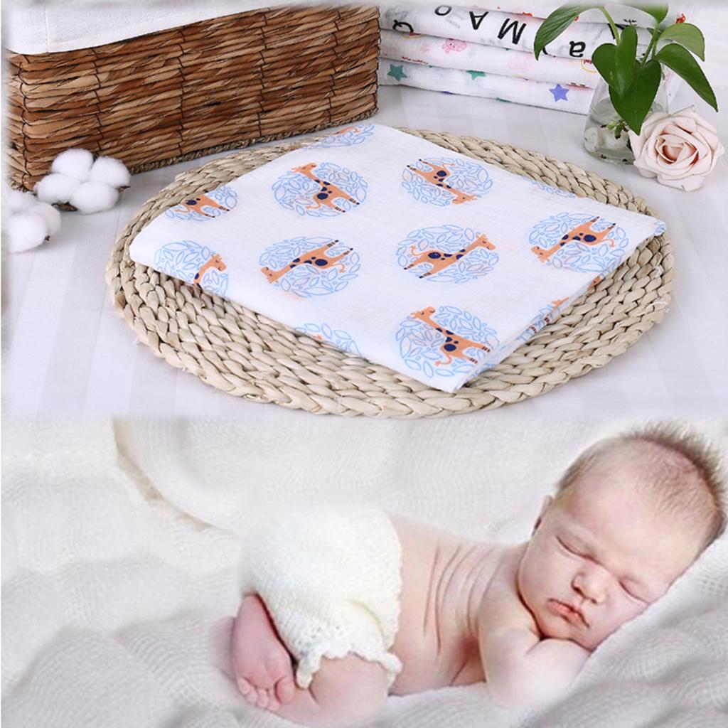 Baby Cotton Gauze Multi-purpose Towel Wrap Blanket Circle giraffe