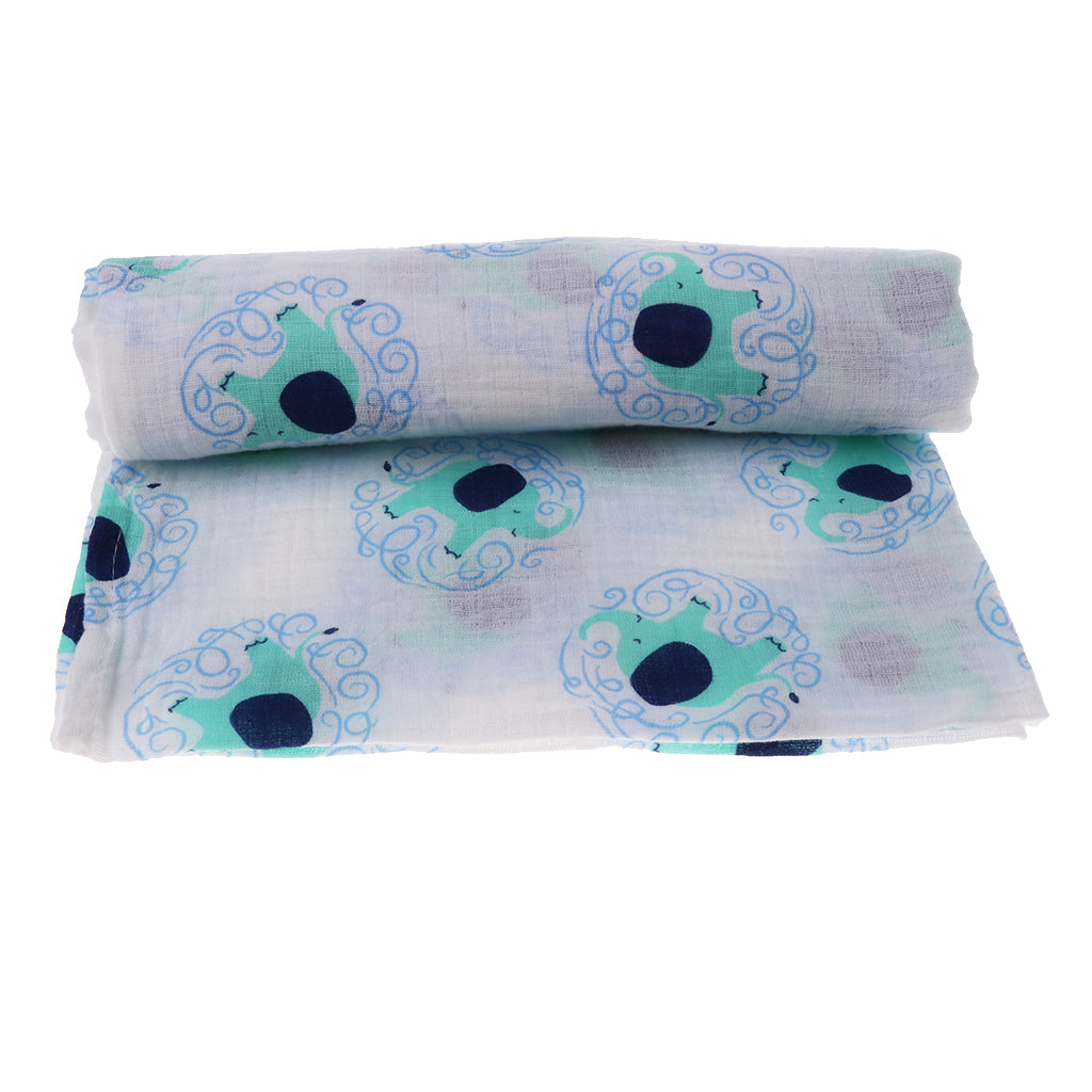 Baby Cotton Gauze Multi-purpose Towel Wrap Blanket Circle elephant