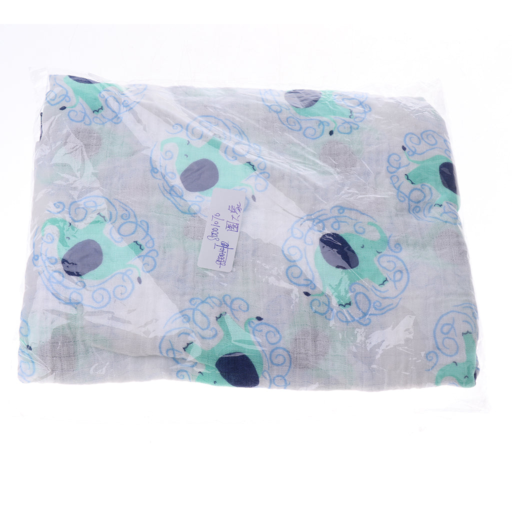 Baby Cotton Gauze Multi-purpose Towel Wrap Blanket Circle elephant