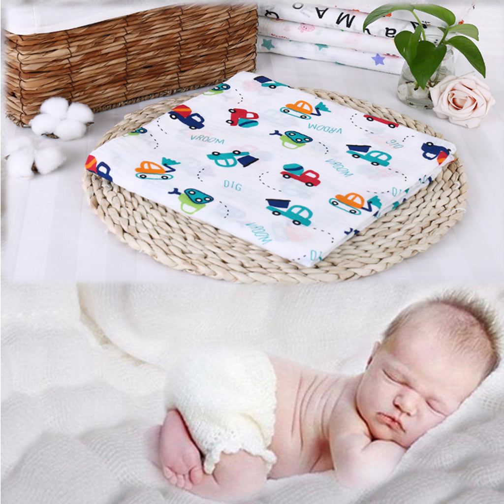 Baby Cotton Gauze Multi-purpose Towel Wrap Blanket Engineering vehicle