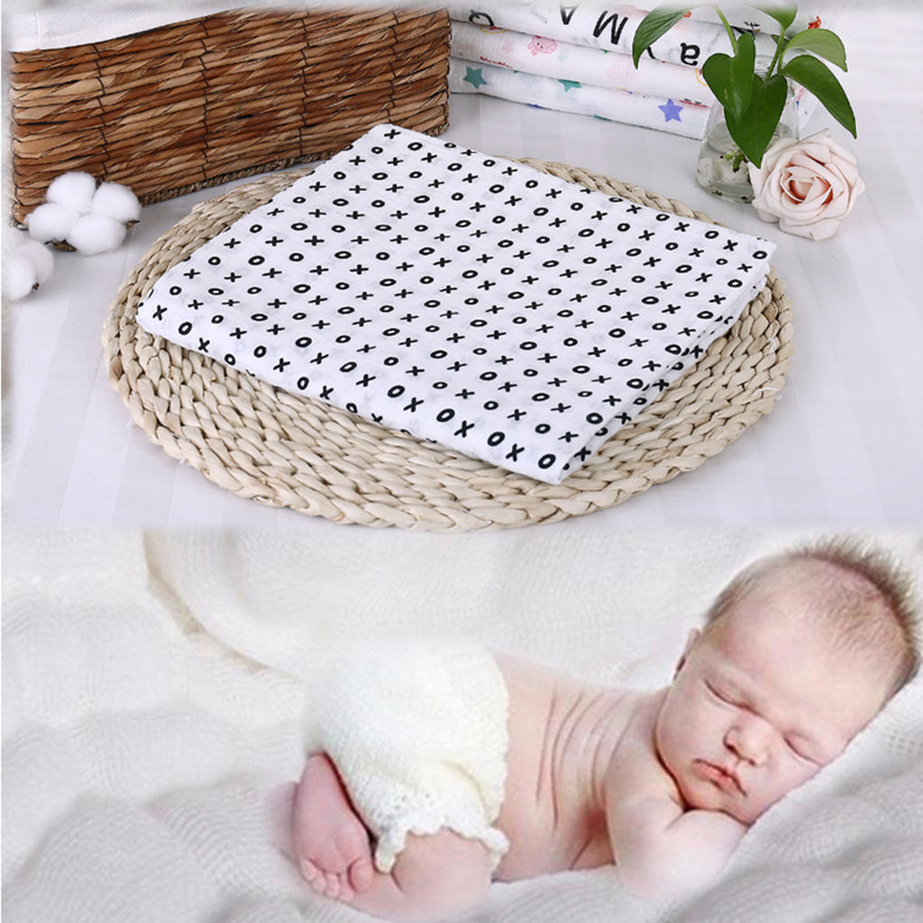 Baby Cotton Gauze Multi-purpose Towel Wrap Blanket Letter XO