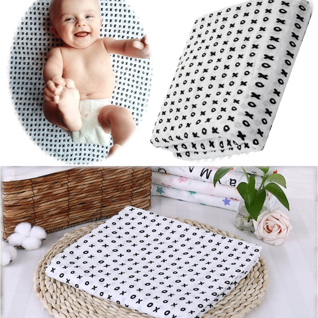 Baby Cotton Gauze Multi-purpose Towel Wrap Blanket Letter XO