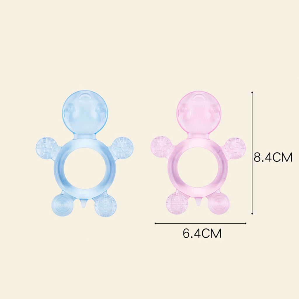 Baby Silicone Teether Hand Teethings Animal Shaped Molar Toys Blue turtle