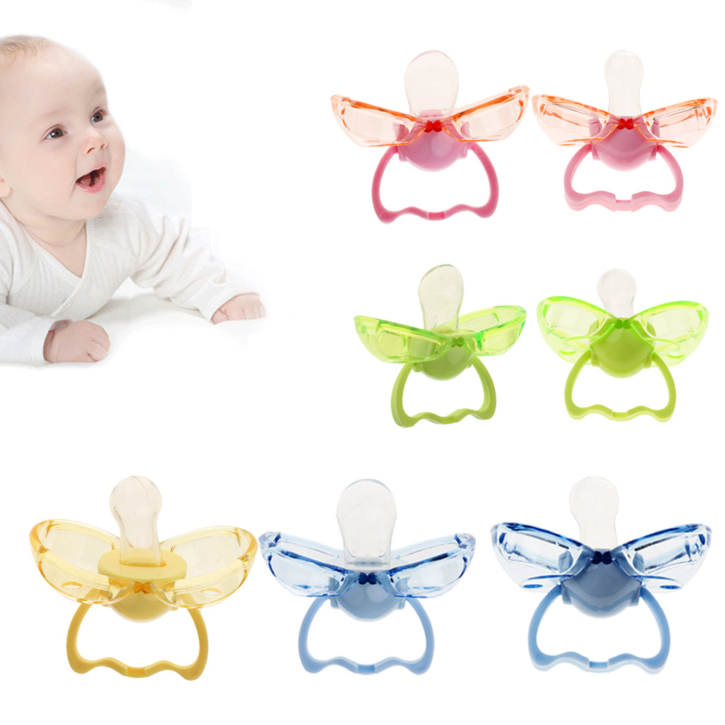 Flat Thumb Baby Orthodontic Pacifier Silicone Teat Nipple  Green flat head