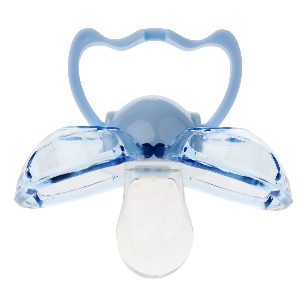 Flat Thumb Baby Orthodontic Pacifier Silicone Teat Nipple  Blue flat head