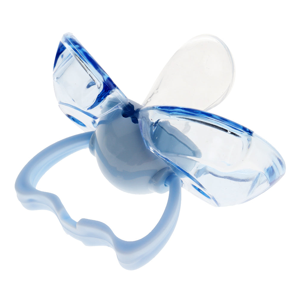 Flat Thumb Baby Orthodontic Pacifier Silicone Teat Nipple  Blue flat head