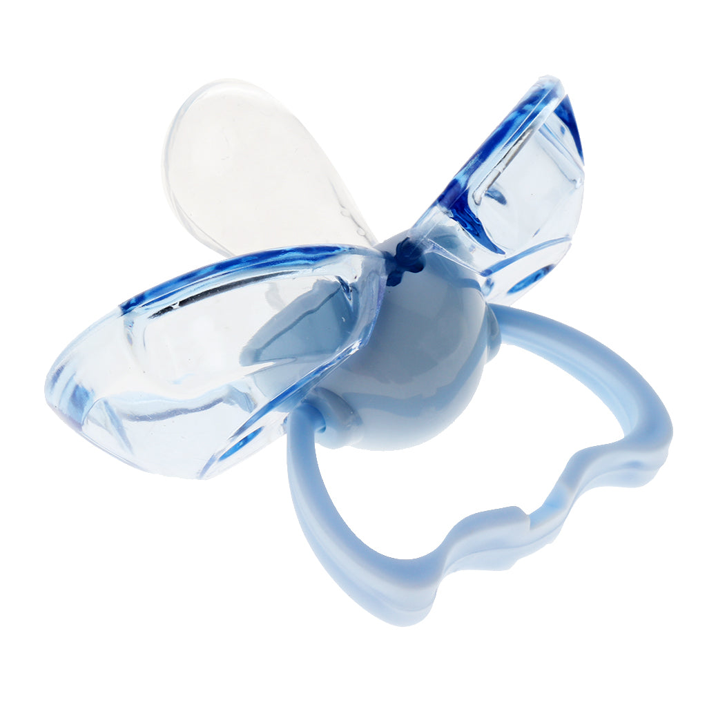 Flat Thumb Baby Orthodontic Pacifier Silicone Teat Nipple  Blue flat head