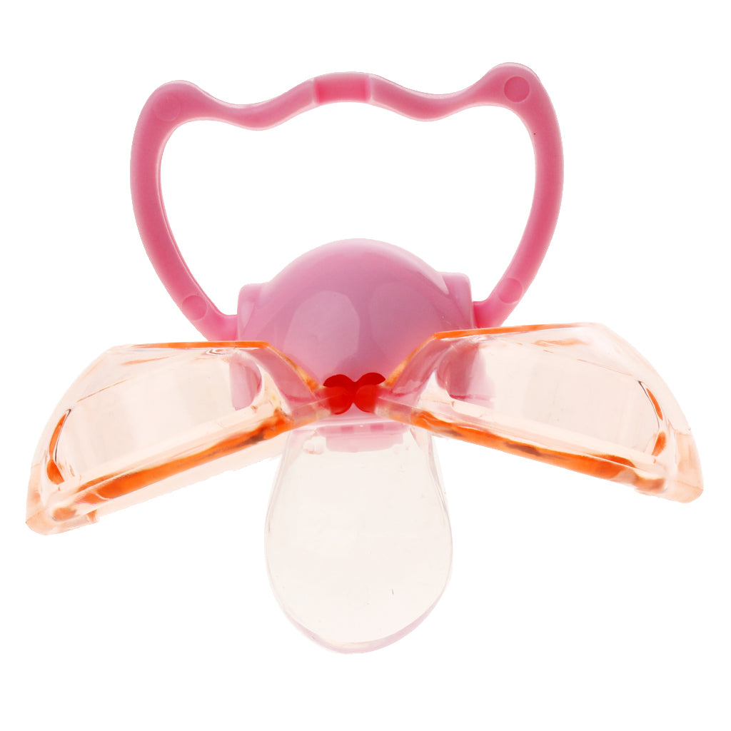 Flat Thumb Baby Orthodontic Pacifier Silicone Teat Nipple  Pink flat head