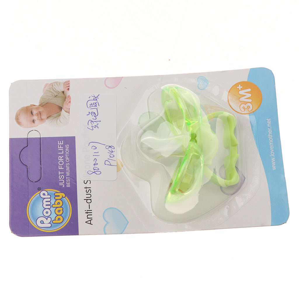 Flat Thumb Baby Orthodontic Pacifier Silicone Teat Nipple  Green round head