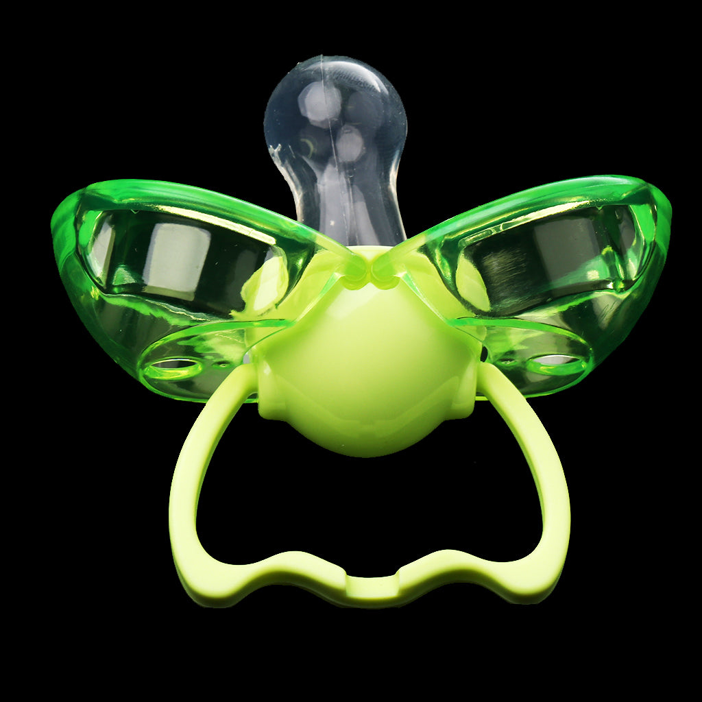 Flat Thumb Baby Orthodontic Pacifier Silicone Teat Nipple  Green round head
