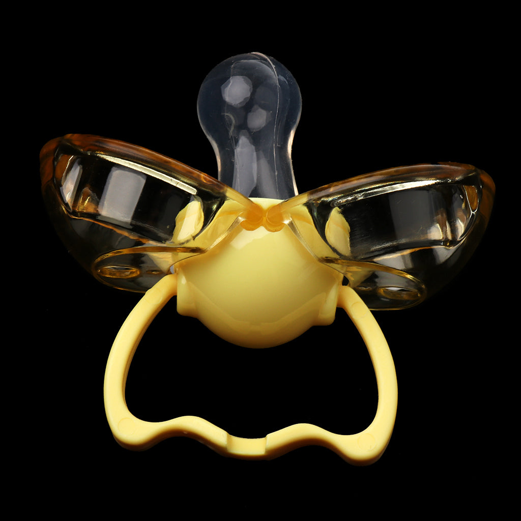 Flat Thumb Baby Orthodontic Pacifier Silicone Teat Nipple  Yellow round head