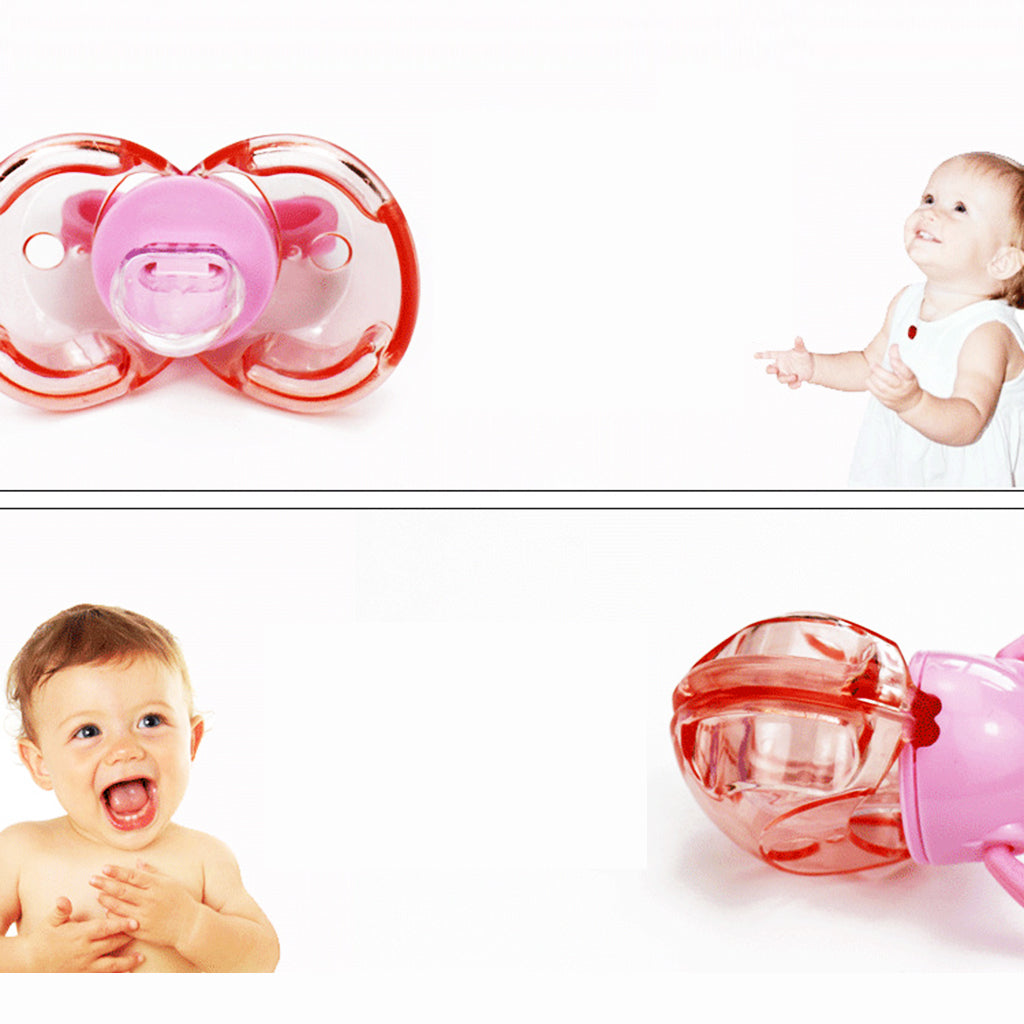 Flat Thumb Baby Orthodontic Pacifier Silicone Teat Nipple  Pink round head