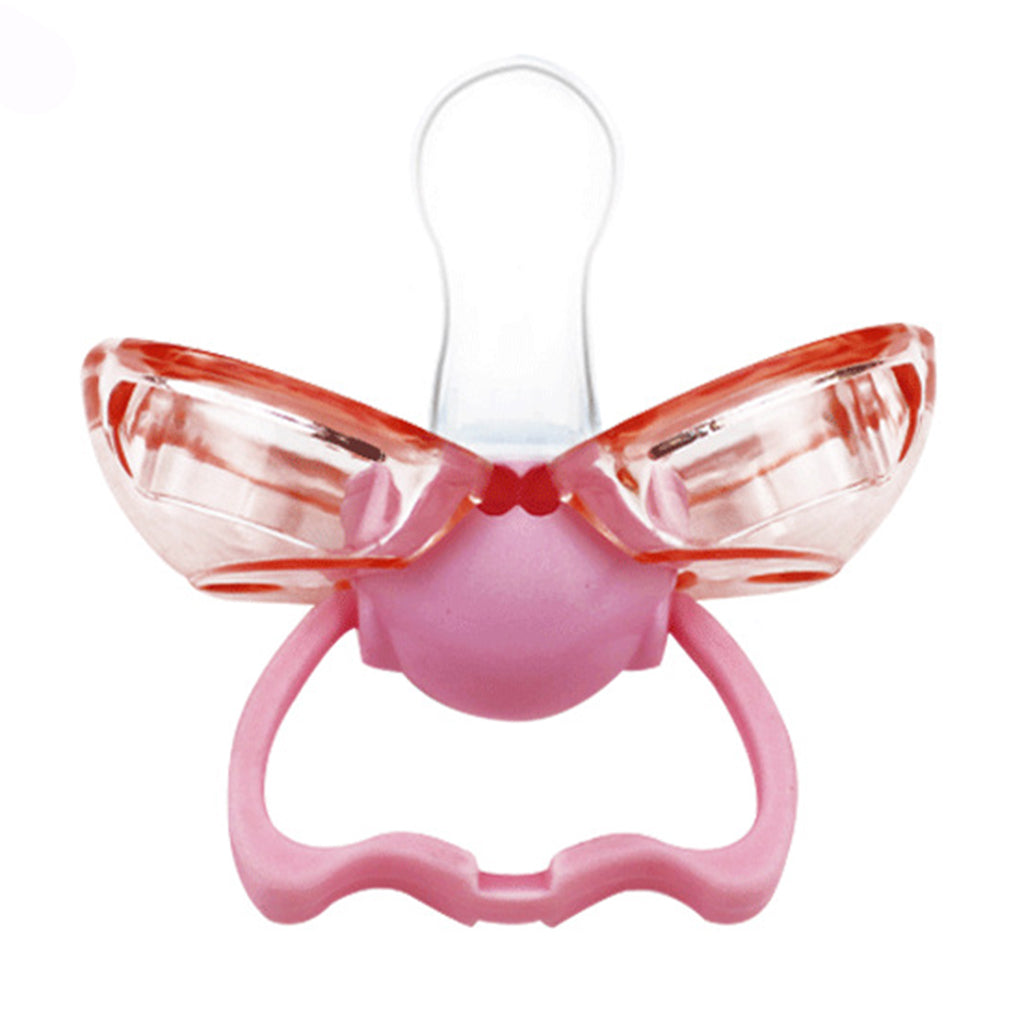 Flat Thumb Baby Orthodontic Pacifier Silicone Teat Nipple  Pink round head