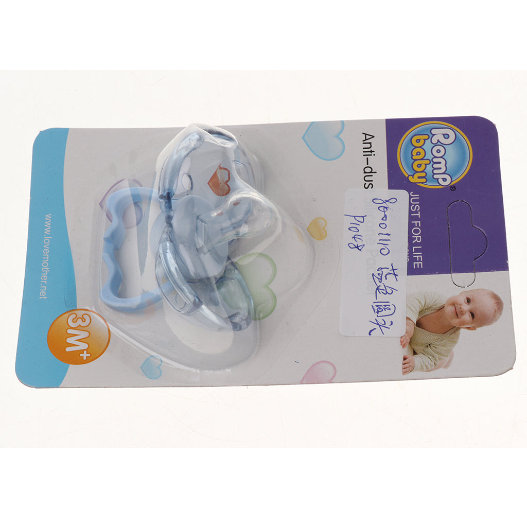 Flat Thumb Baby Orthodontic Pacifier Silicone Teat Nipple  Blue round head