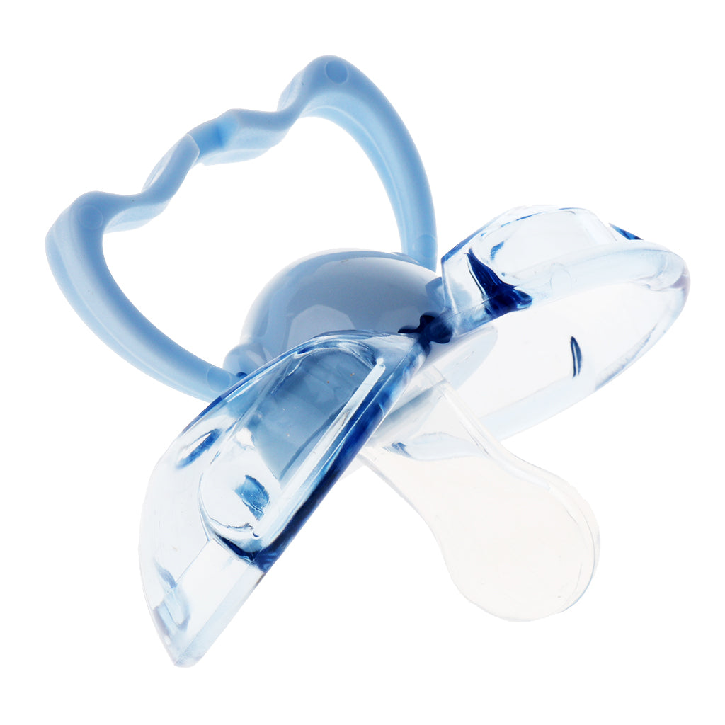 Flat Thumb Baby Orthodontic Pacifier Silicone Teat Nipple  Blue round head
