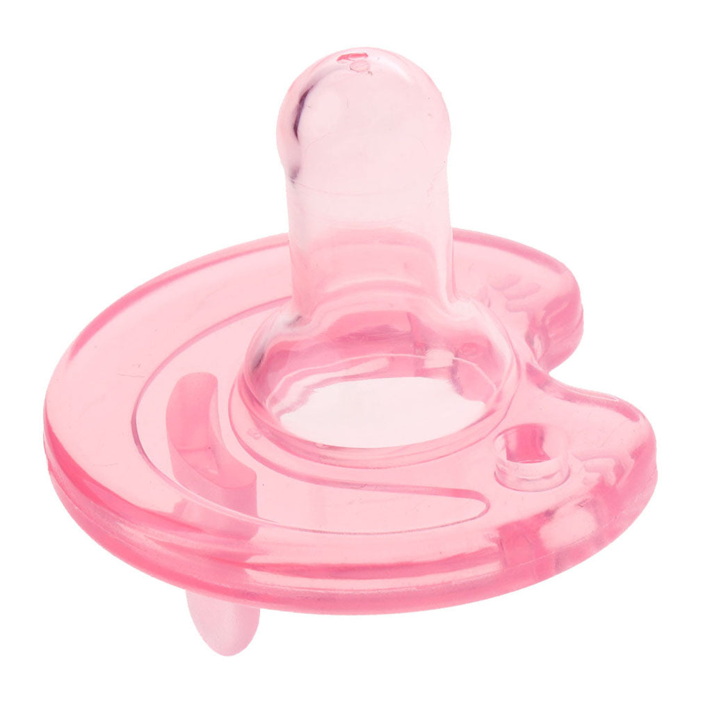 Flat Thumb Baby Orthodontic Pacifier Silicone Teat Nipple  Pink