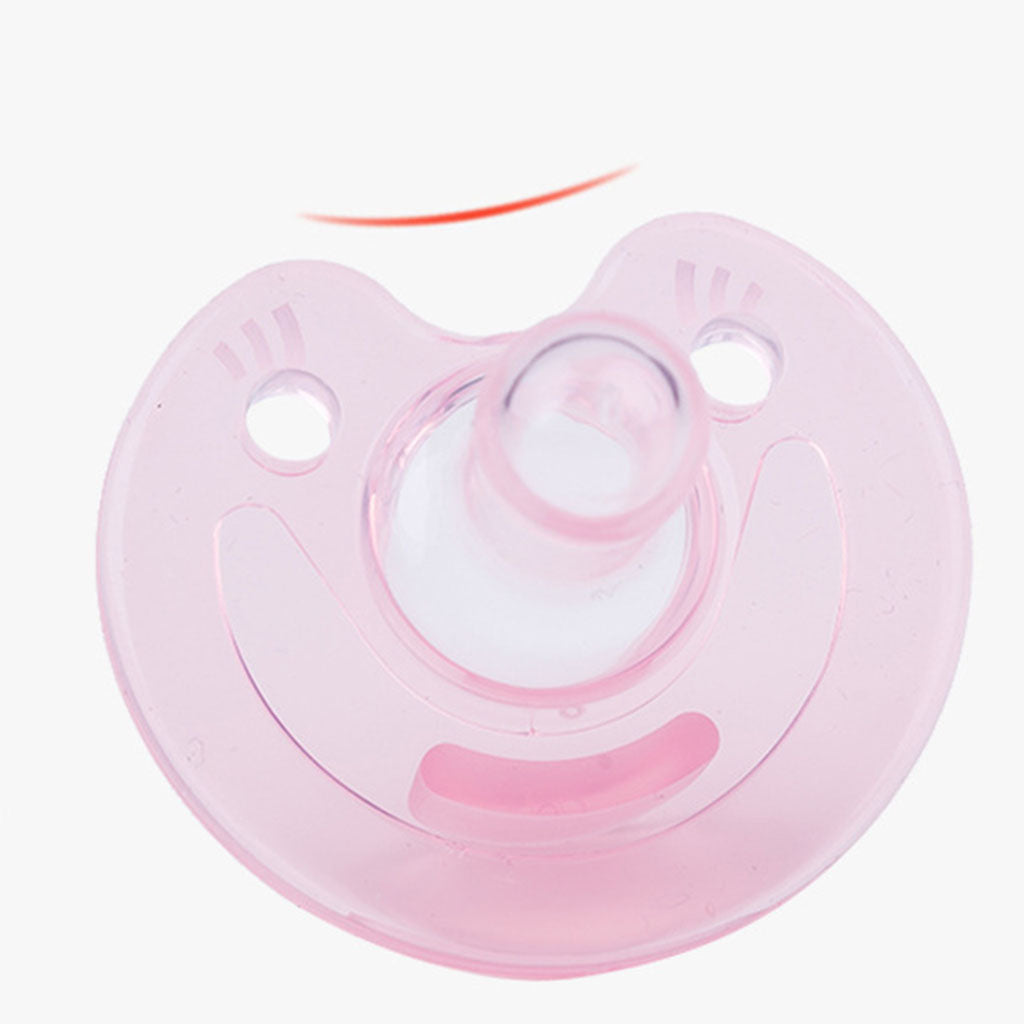 Flat Thumb Baby Orthodontic Pacifier Silicone Teat Nipple  Pink