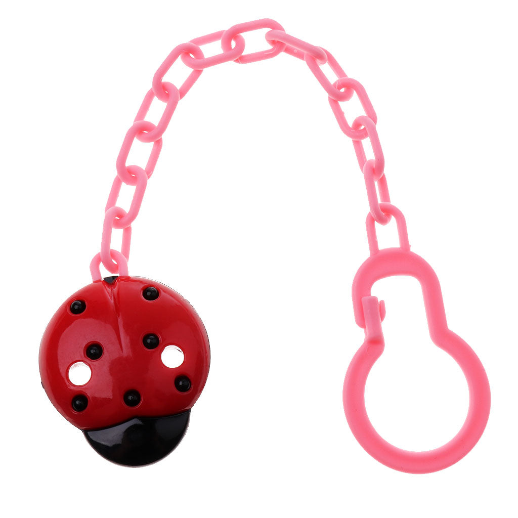 Baby Infant Dummy Pacifier Soother Nipple Cute Chain Clip Holder Red