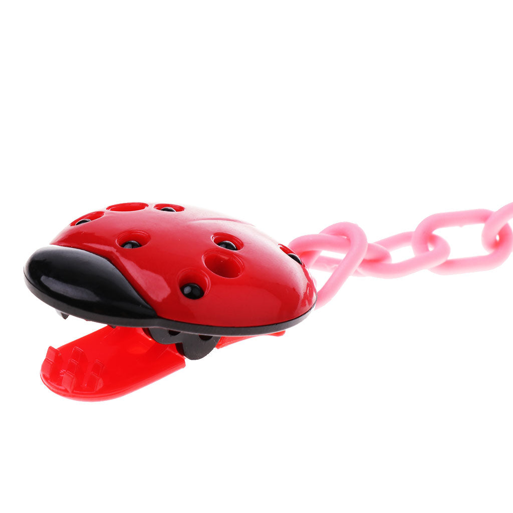 Baby Infant Dummy Pacifier Soother Nipple Cute Chain Clip Holder Red