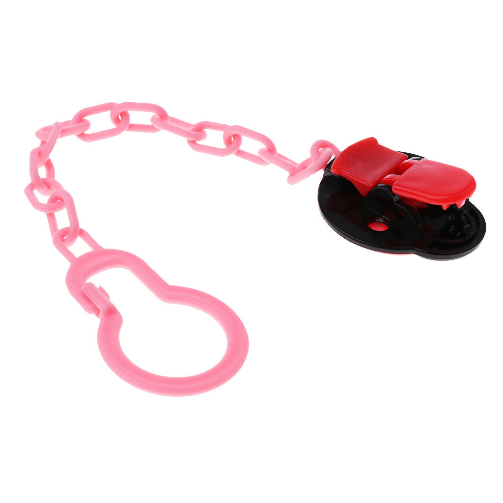 Baby Infant Dummy Pacifier Soother Nipple Cute Chain Clip Holder Red