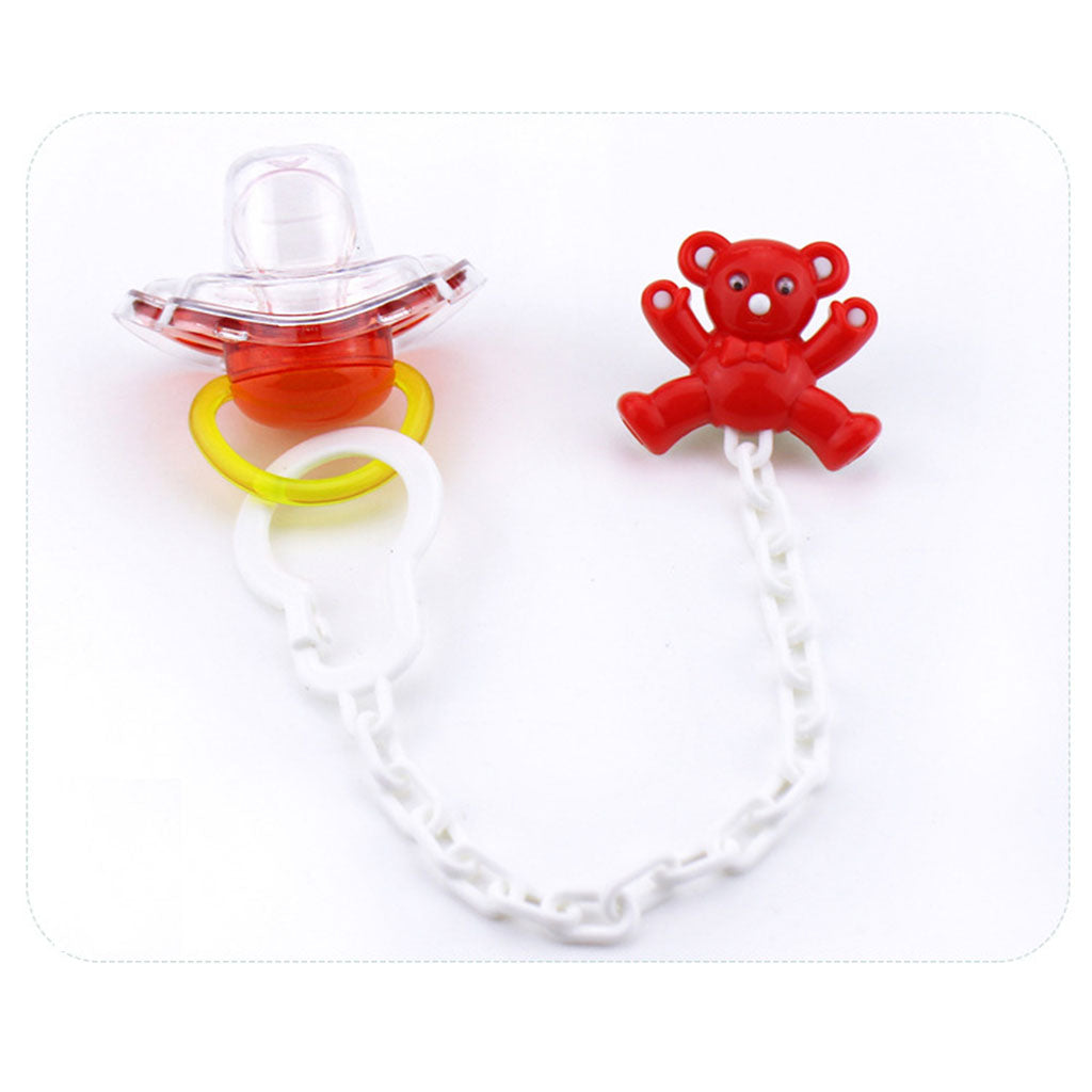 Baby Dummies Clips Holder Dummy Soother Pacifier Chain for Boys Girls Red